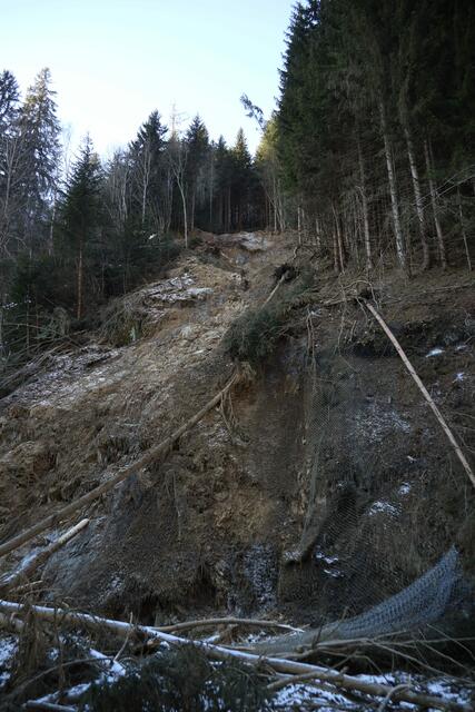 So sah die Mure vom Gegenhang aus. | Foto: Land Steiermark/Konrad
