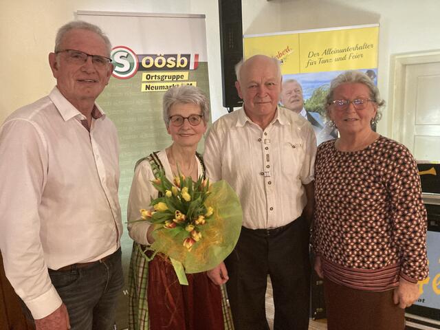 Seniorenbund Obmann Toni Wagner, Katharina und Johann Prammer und Aloisia Mayr (v.l.). | Foto: SB Neumarkt