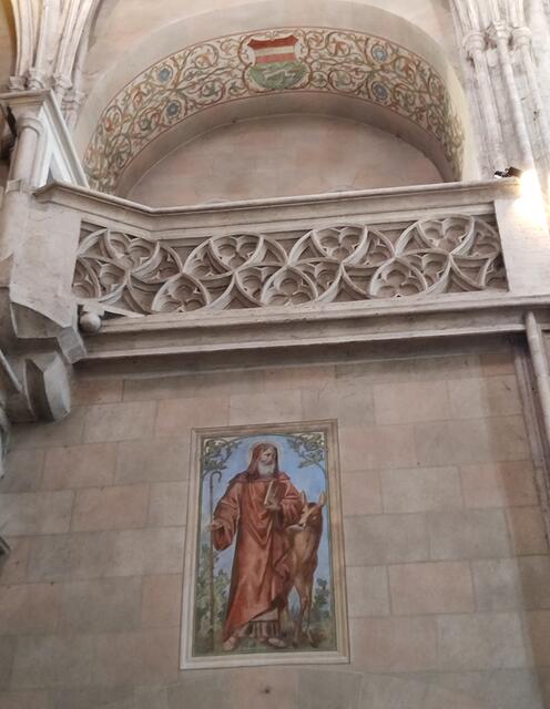 Der Namenspatron der Kirche, der hl. Ägidius, dargestellt mit der Hirschkuh die ihn genährt hat... | Foto: I.Wozonig