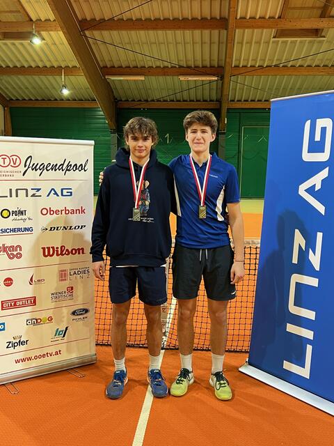 Sowohl der Landesmeister als auch der Vizemeister der U18 im Tennis stehen fest: Sie heißten Xaver Kirchberger und Josef Durstmüller. | Foto: UTC Buchkirchen