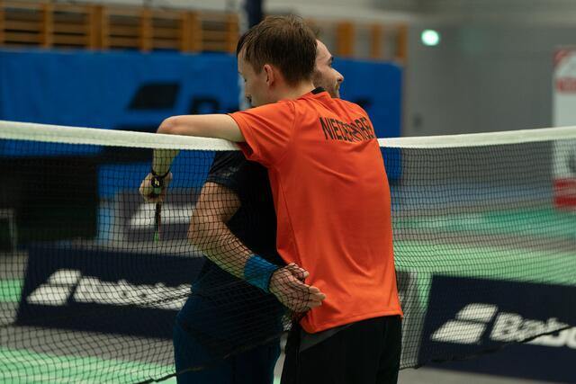 Wolfgang Gnedt und Kai Niederhuber bei der Staatsmeisterschaft im Finale als Gegner gegen Linz gemeinsam um den Sieg. | Foto: Martin Göggel