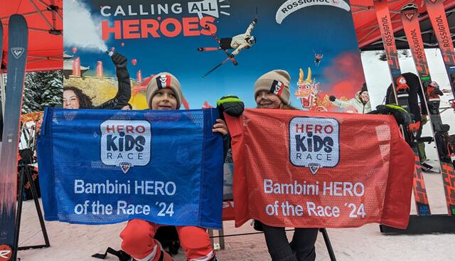 Die schnellsten Bambini-Heroes 2024: Lokalmatadorin Leni Bucher vom SV Oberperfuss und Luis Eckart vom SV Kaunertal | Foto: SVO/Markus Moser