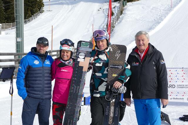 OK-Chef Roland Horn, Claudia Riegler, Benjamin Karl und Lachtal-Chef Karl Fussi. | Foto: Horn