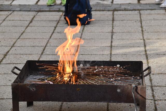 Palmkätzchen werden verbrannt. | Foto: Preineder