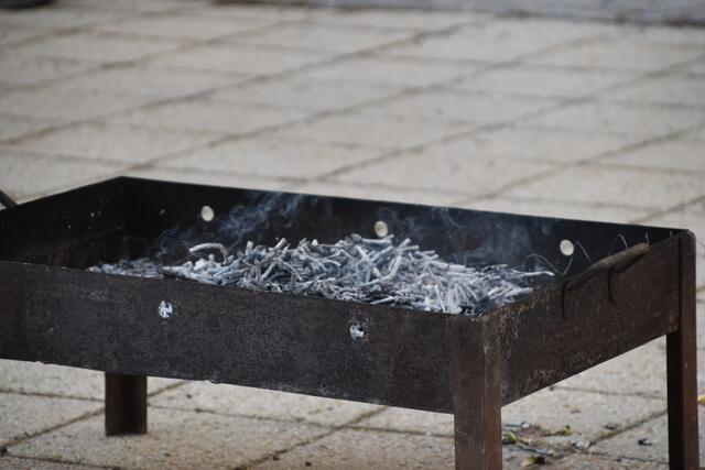 Die Palmkätzchen zerfallen zu Asche. | Foto: Preineder