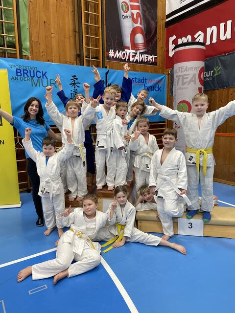 Die Freude über die erbrachten Leistungen war groß. | Foto: Judo Club Bruck