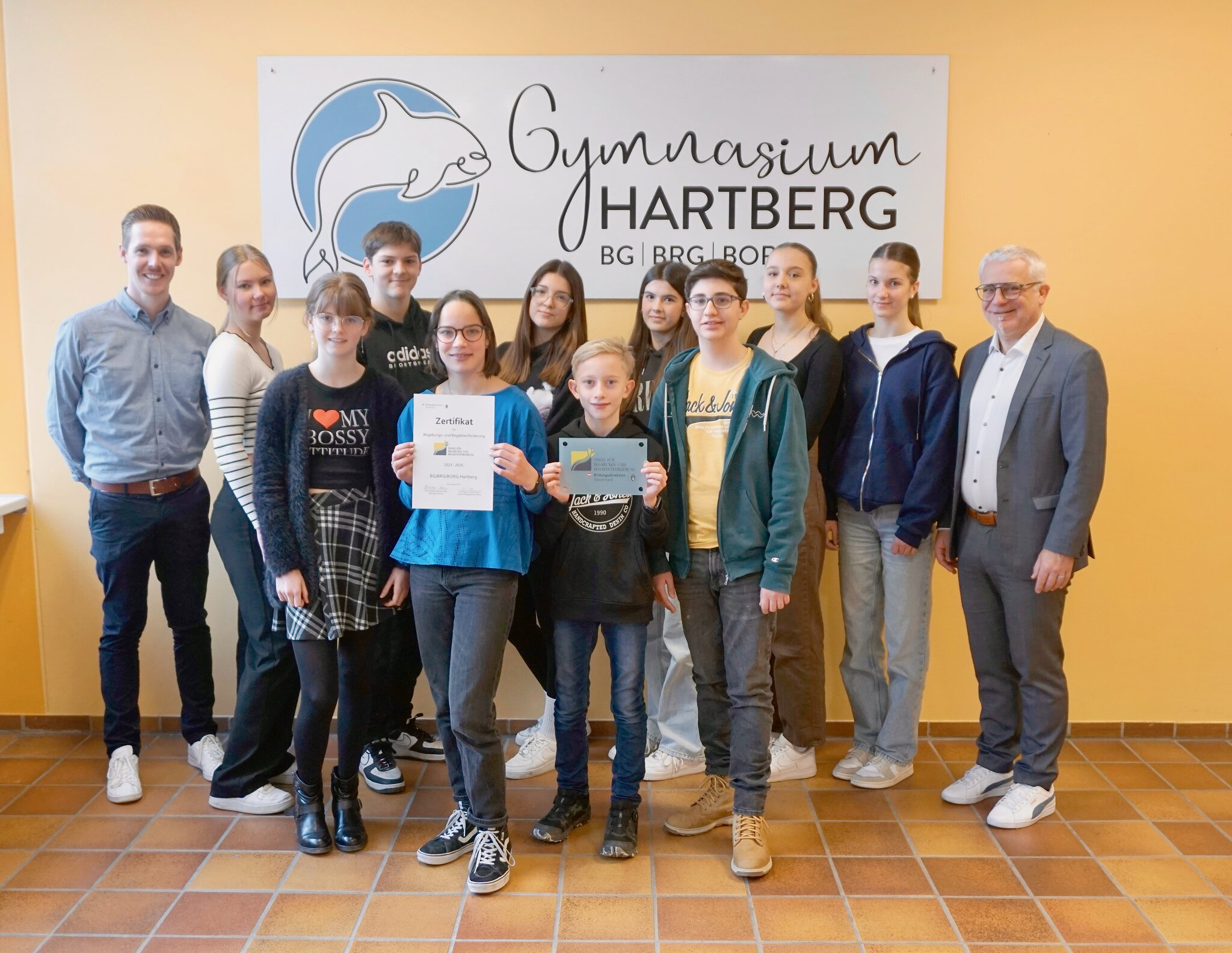 Zeichen der Anerkennung Begabungssiegel für Gymnasium Hartberg