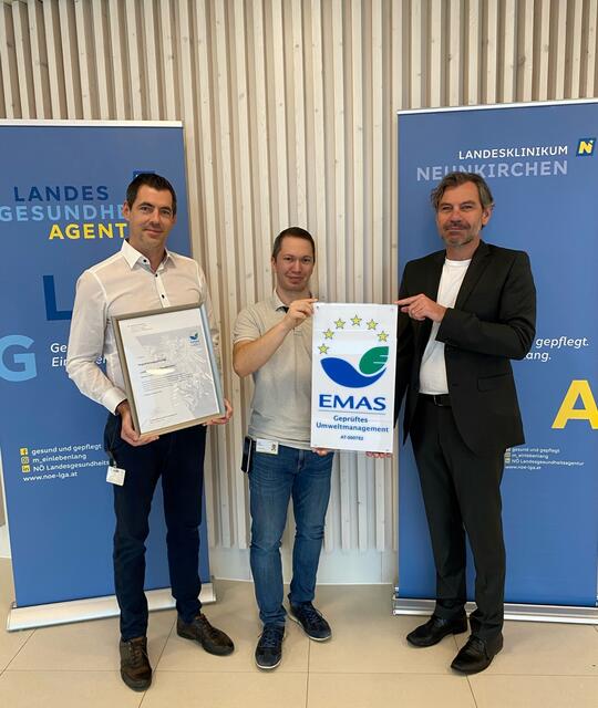Technischer Leiter Martin Brix, Qualitätsmanager Edin Kadric und der kaufmännische Direktor Johann Ungersböck. | Foto: LK Neunkirchen