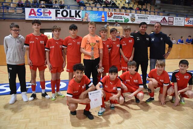 Die U14-Kicker aus Pinkafeld siegten beim Indoor-Youth Cup in Oberwart. | Foto: SC Pinkafeld