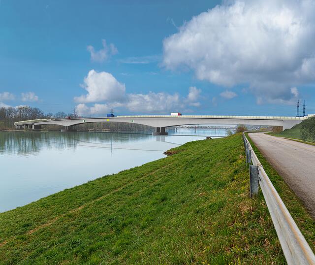 Visualisierung: Neue Donaubrücke Mauthausen, vom Nordufer aus gesehen. | Foto: Land OÖ/Mike Wolf/GeoConsult Wien