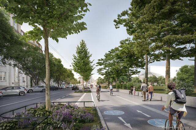 Die Fertigstellung dieser neuen Verbindung ist bis Ende 2024 geplant. Ab 2025 folgt der weitere Ausbau der Ost-West-Achse durch den 14. Bezirk. | Foto: Mobilitätsagentur