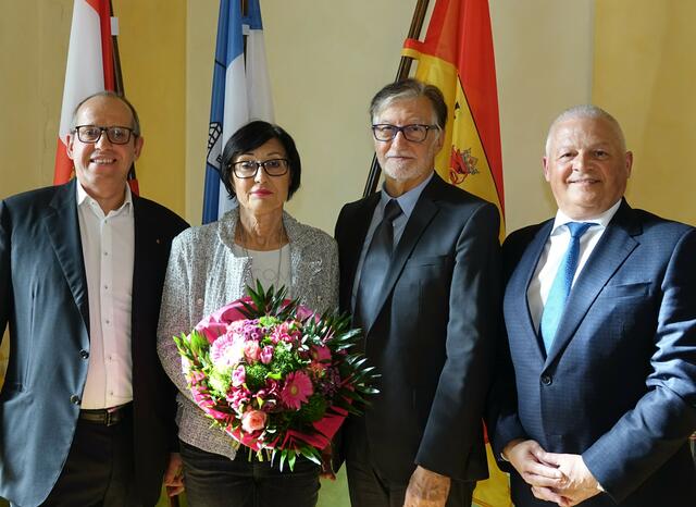 Bürgermeister von Kittsee Johannes Hornek, Gattin Eva, Dr. Alois Lingitz, Bürgermeister von Edelstal LAbg. Gerald Handig | Foto: Gemeinde Edelstal