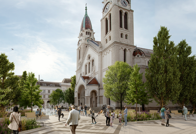 Die Visualisierung zeigt: So soll der Enkplatz in Zukunft aussehen. Kritik gibt es unter anderem an der "Vernichtung von Parkplätzen". | Foto: ClemensLehnhart.net