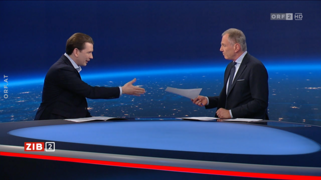 Nachdem Ex-Bundeskanzler Sebastian Kurz am vergangenen Freitag nicht rechtskräftig wegen Falschaussage im Ibiza-Untersuchungsausschuss schuldig gesprochen wurde, stellte sich der ehemalige ÖVP-Chef am Montagabend den Fragen des ORF-Moderators Armin Wolf in der ZiB2 und unterbreitete diesem ein kurioses Wettangebot. | Foto: Screenshot ORF/TVthek