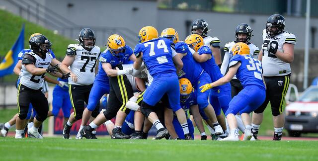 Im ersten Spiel der Saison geht es in Graz gegen die Prague Black Panthers. Im Vorjahr ein sehr umkämpftes Spiel.  | Foto: Graz Giants