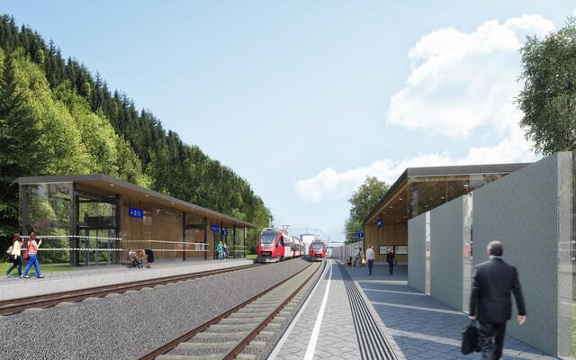 Der Plan zum Umbau des Langewanger Bahnhofs wurde 2018 umgesetzt, hier hält jedoch nur die S-Bahn. | Foto: ÖBB-Infrastruktur AG