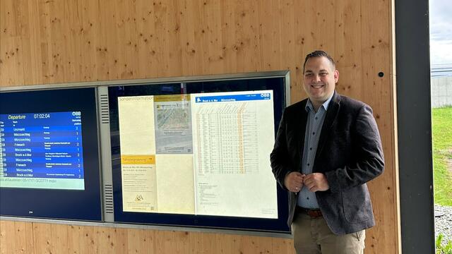 Vizebürgermeister Könighofer am Bahnhof in Langenwang. | Foto: FPÖ Steiermark
