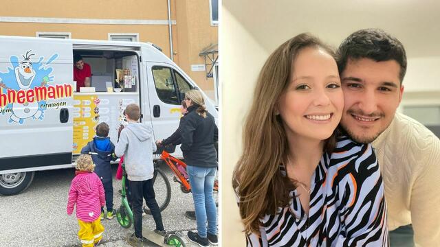Leandro und Silveira Dagostin bringen im Lavanttal Eisspezialitäten unter die Leute. | Foto: Dein Schneemann