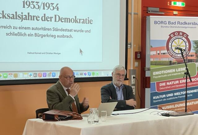 Christian Weniger (l.) und Helmut Konrad zu Gast am Borg. | Foto: Borg Bad Radkersburg