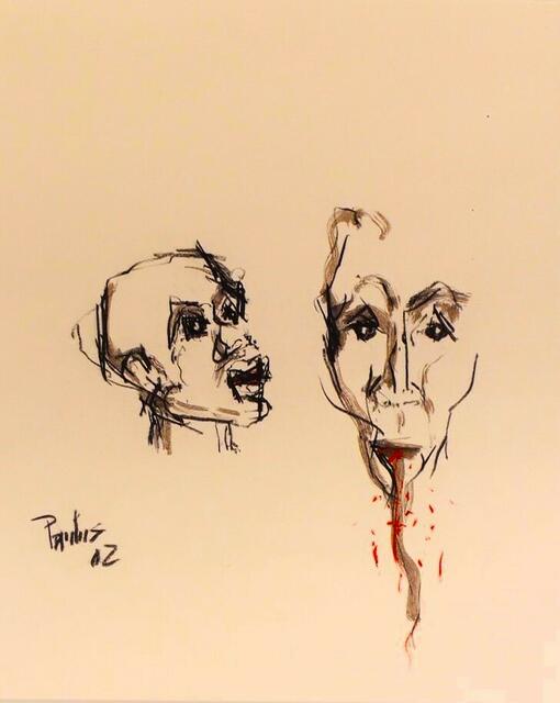 Das Kunstwerk mit dem Titel "Aufgeopfert" vom Mundmaler Paulus Ploier (www.paulus-art.at) zu sehen derzeit täglich von 10 Uhr bis 20 Uhr bei der Osterausstellung im Foyer der Aquarena Kitzbühel. | Foto: www.paulus-art.at