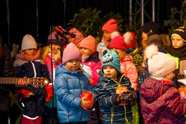 Die Kleinen begeisterten die Zuschauer und Zuschauerinnen bei ihrem Auftritt auf der großen Bühne. | Foto: Pfarrkindergarten Bischofshofen