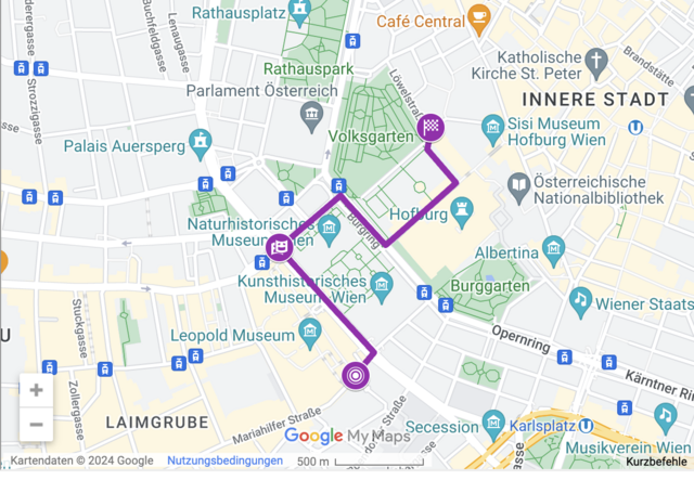 Geplante Demo-Route am 23. März. | Foto: Screenshot/Plattform für eine menschliche Asylpolitik 