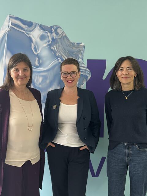 Von links: Frauenbeauftragte Anne Brack, Frauenstadträtin Eva Schobesberger und Andrea Jobst-Hausleithner vom autonomen Frauenzentrum informieren über präventive Rechtsberatung für Frauen.  | Foto: Stadt Linz