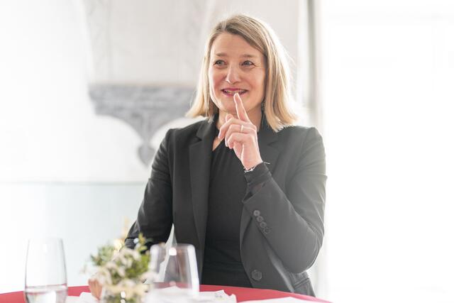 Margot Pump berichtete von ihren Erfahrung als Mutter und Unternehmerin.  | Foto: Klaus Pressberger