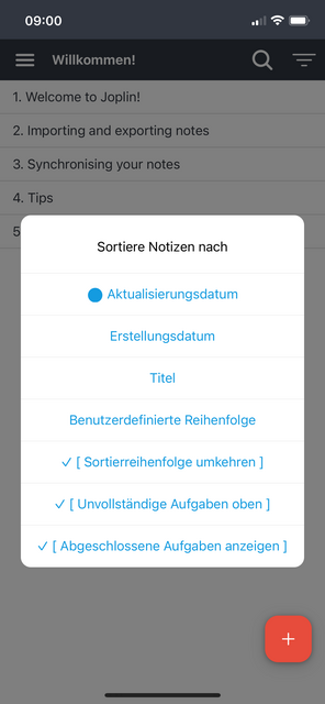 Unser App-Tipp der Woche Joplin ist eine Notiz und To-Do-Listen-App fürs Smartphone. Joplin bietet zahlreiche Funktionen für die Erstellung von Notizen und Listen. | Foto: Screenshot