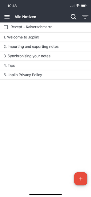 Unser App-Tipp der Woche Joplin ist eine Notiz und To-Do-Listen-App fürs Smartphone. Joplin bietet zahlreiche Funktionen für die Erstellung von Notizen und Listen. | Foto: Screenshot