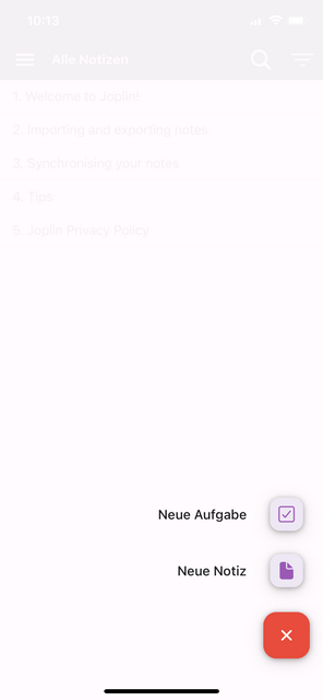 Unser App-Tipp der Woche Joplin ist eine Notiz und To-Do-Listen-App fürs Smartphone. Joplin bietet zahlreiche Funktionen für die Erstellung von Notizen und Listen. | Foto: Screenshot