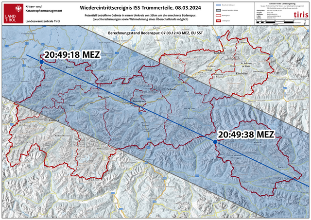 Mögliche Auswirkungen sind Lichterscheinungen oder ein Überschallknall. | Foto: Land Tirol