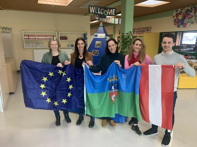 Erasmusverantwortliche der MS Lebring mit dem Gast aus Lanzarote. | Foto: MS Lebring