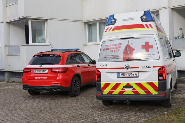 Brand im 11. Stock des Hochhauses in der Traunaustraße in Wels: Die Einsatzkräfte konnten eine bewusstlose Frau retten. | Foto: laumat.at
