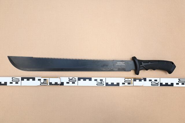 Mit dieser Machete raubten die beiden Brüder das Geschäft aus. Motiv: Nervenkitzel, wie sie angaben. | Foto: LPD Steiermark