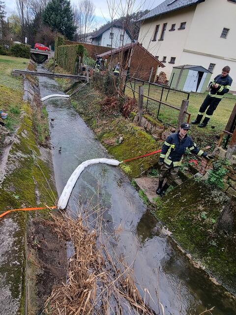 Öl gelangte in Berndorf  in den Veitsauerbach. | Foto: BFKDO BADEN / Stefan Schneider