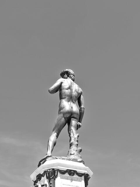 Ab 27. April zeigt eine Ausstellung in der Simon Mühle Trofaiach die faszinierende Welt der Schwarz-Weiß-Fotografie. Ein Fokus richtet sich dabei auf die Allerwertesten bzw. Rückseiten verschiedener Statuen. | Foto: Art Mine