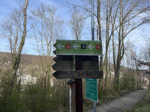 Das Radfahren ist im Naturpark Purkersdorf verboten. Hier wird dir der weitere Weg angezeigt.