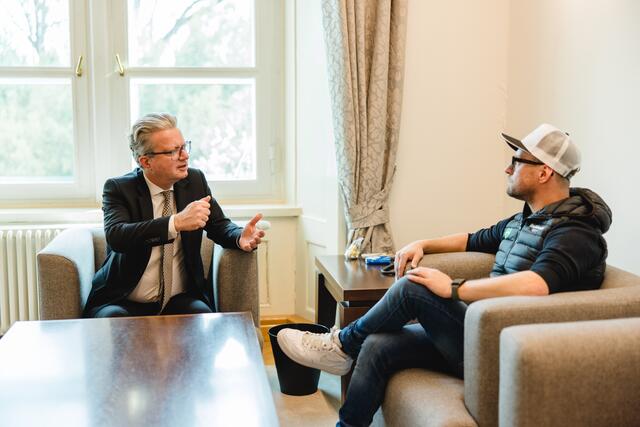 In Vorbereitung auf ihren gemeinsamen Auftritt am 18. März: Christopher Drexler und Robert Buchberger | Foto: Benjamin Gasser
