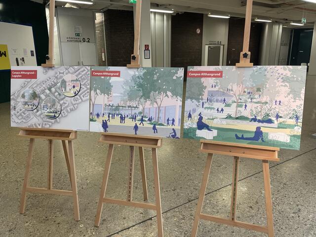 Hier zu sehen: erste Visualisierungen des Campuses. | Foto: Fabian Franz