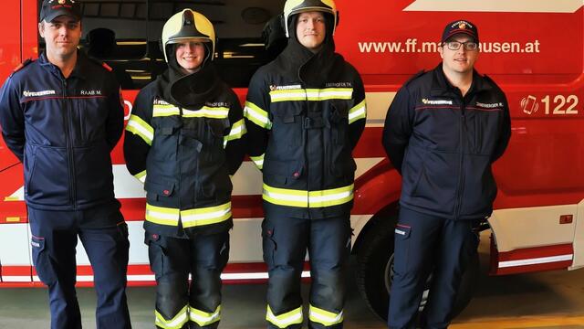 Unter 50 Trupps legte Silvana Wimhofer als einzige Frau die Atemschutz-Leistungsprüfung in Silber ab – am Foto mit Kamerad Thomas Ebenhofer, FF Allerheiligen-Lebing. | Foto: BFKdo Perg