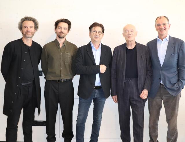 Juri Troy, Valentin Wiesner, Moderator Michael Kerbler, Hans Joachim Schellnhuber und Erich Wiesner (v. l.). | Foto: Ebner