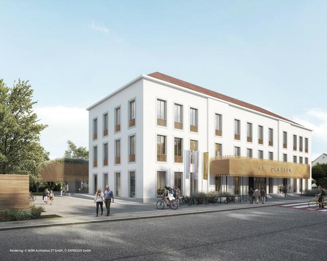 Blick von der Straßenseite auf das sanierte Gebäude. | Foto: NOW Architektur ZT GmbH / Expressiv GmbH