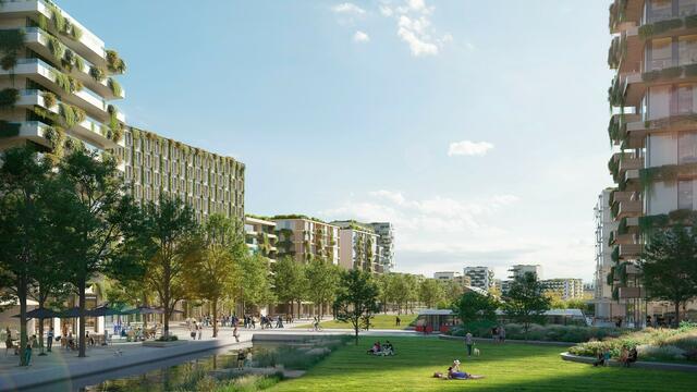 Keine Autos an der Oberfläche, sondern in den Tiefgaragen: So soll der Nordwestbahnhof künftig aussehen.   | Foto: ÖBB /januousekhavlicek.cz