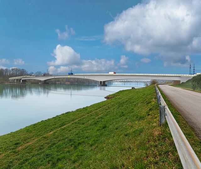 Visualisierung: Neue Donaubrücke Mauthausen, vom Nordufer aus gesehen. | Foto: Land OÖ/Mike Wolf/GeoConsult Wien