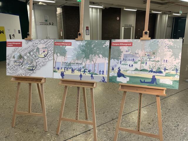 Hier zu sehen: erste Visualisierungen des Campuses. | Foto: Fabian Franz