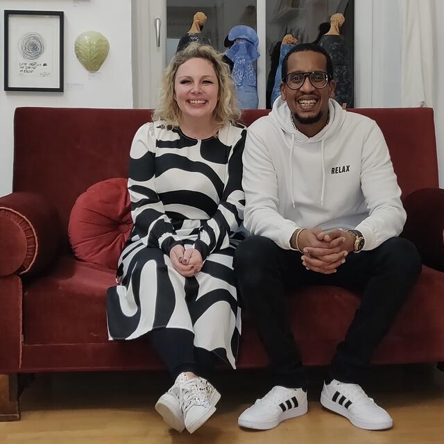 Das Ziel von Raffaela und Stéphane: Heimische Künstlerinnen sowie Künstler, Linz und Österreich als Ganzes durch einen anregenden kulturellen Austausch präsentieren.  | Foto: Galerie Dumas