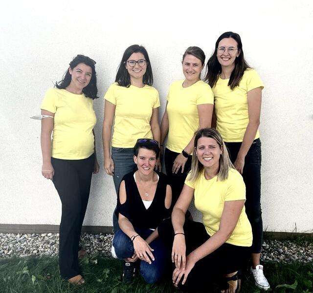 Das Team hinter dem Verein: Von links nach rechts stehen Eva Szivatz, Nadine Kopfensteiner, Sabrina Grasl und Ines Klawatsch. Vorne hockend sind Eva Schöll und Obfrau Kerstin Szuppin. | Foto: EKIZ