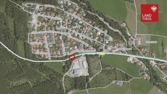 Hier soll die neue Geh- und Radwegunterführung entstehen. | Foto: Land Tirol