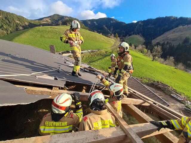 Im ganzen Bundesland Salzburg waren die Freiwilligen Feuerwehren am gestrigen Ostermontag, den 1. April, wegen des Föhnsturms im Einsatz. | Foto: Freiwillige Feuerwehr Bruck an der Glocknerstraße